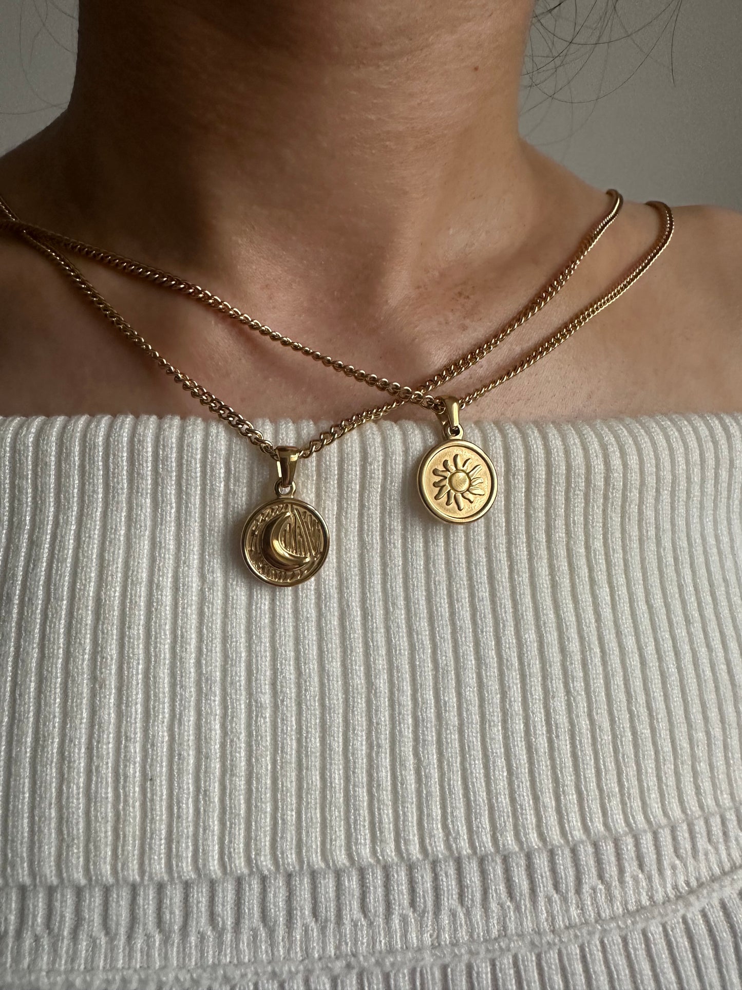 Sun Geometric Titanium Necklace