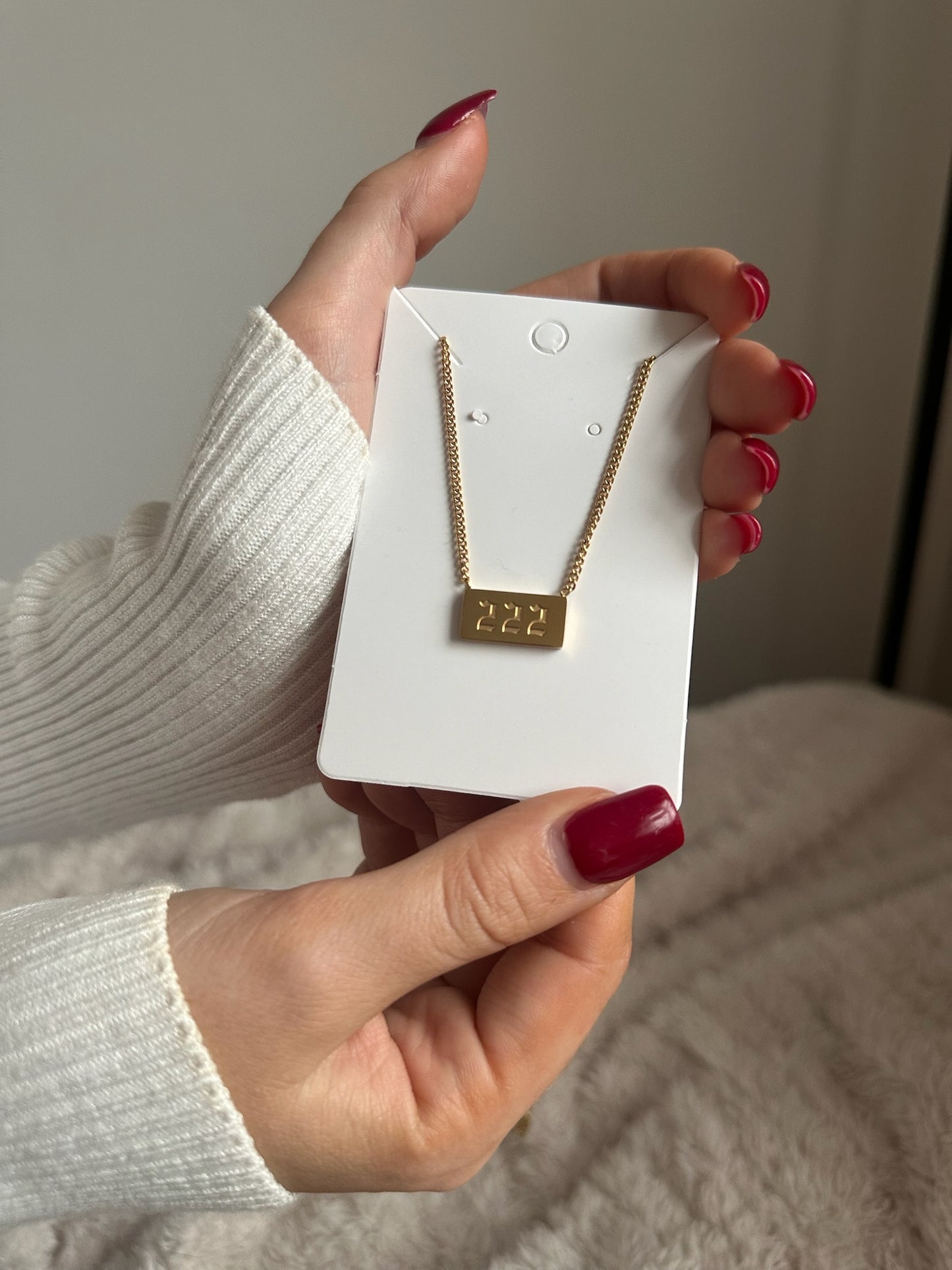 Angel Number 222 18K Gold Plated Necklace
