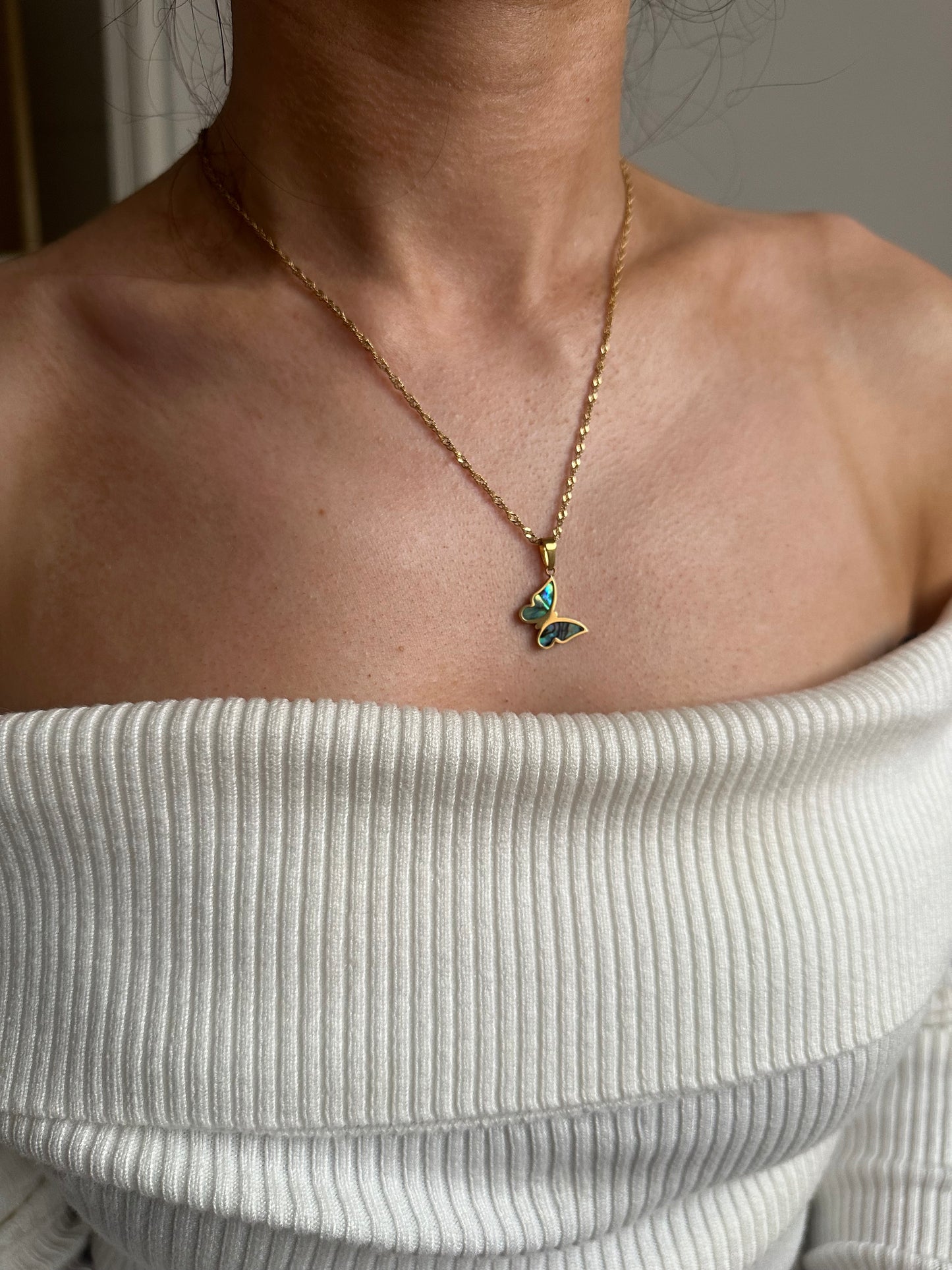 Butterfly Abalone Shell Necklace
