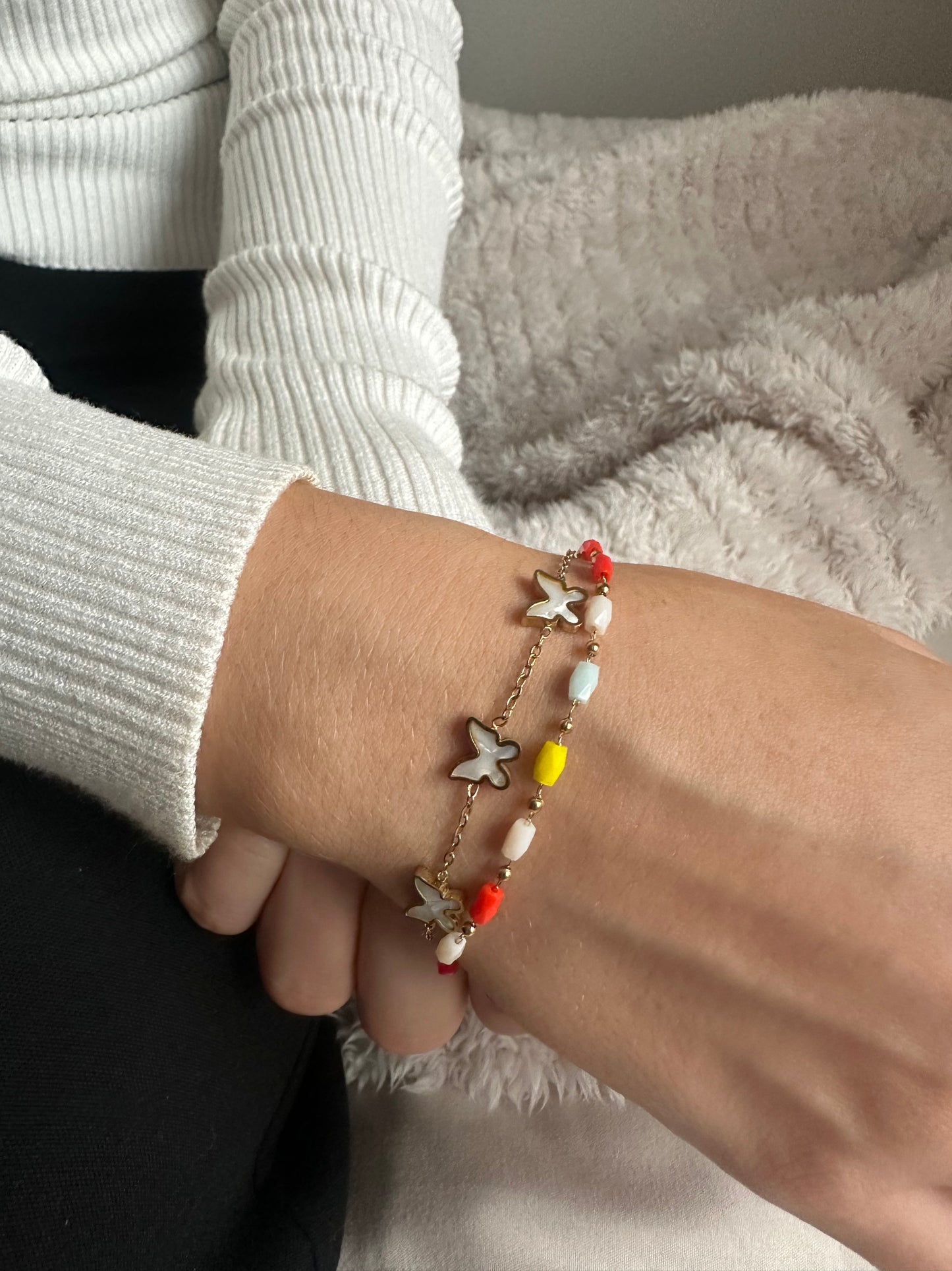 Triple Butterfly Stainless Steel Bracelet
