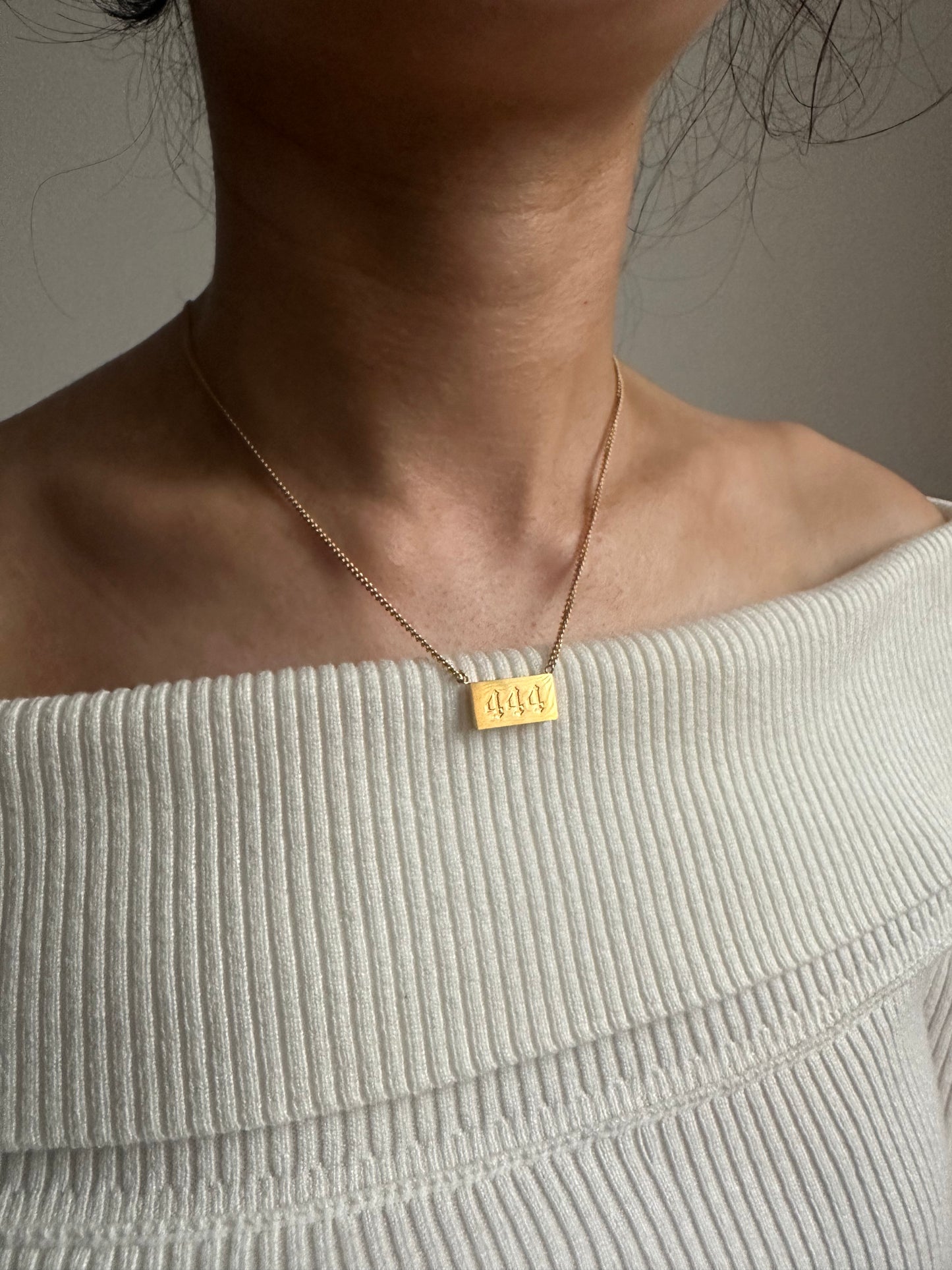 Angel Number 444 18K Gold Plated Necklace