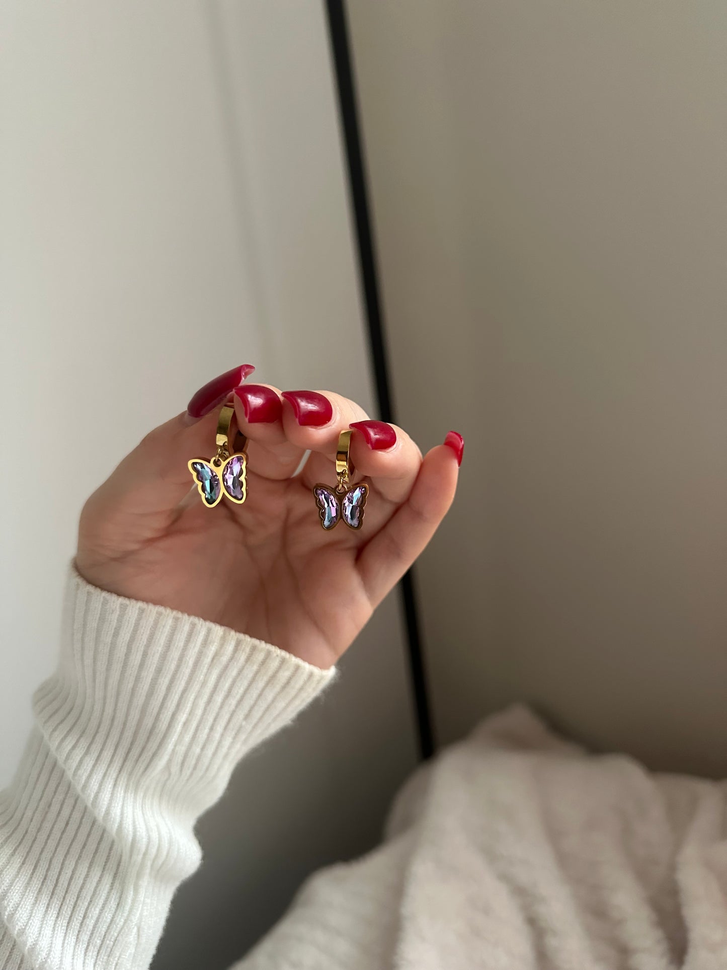 Purple Butterfly Earrings