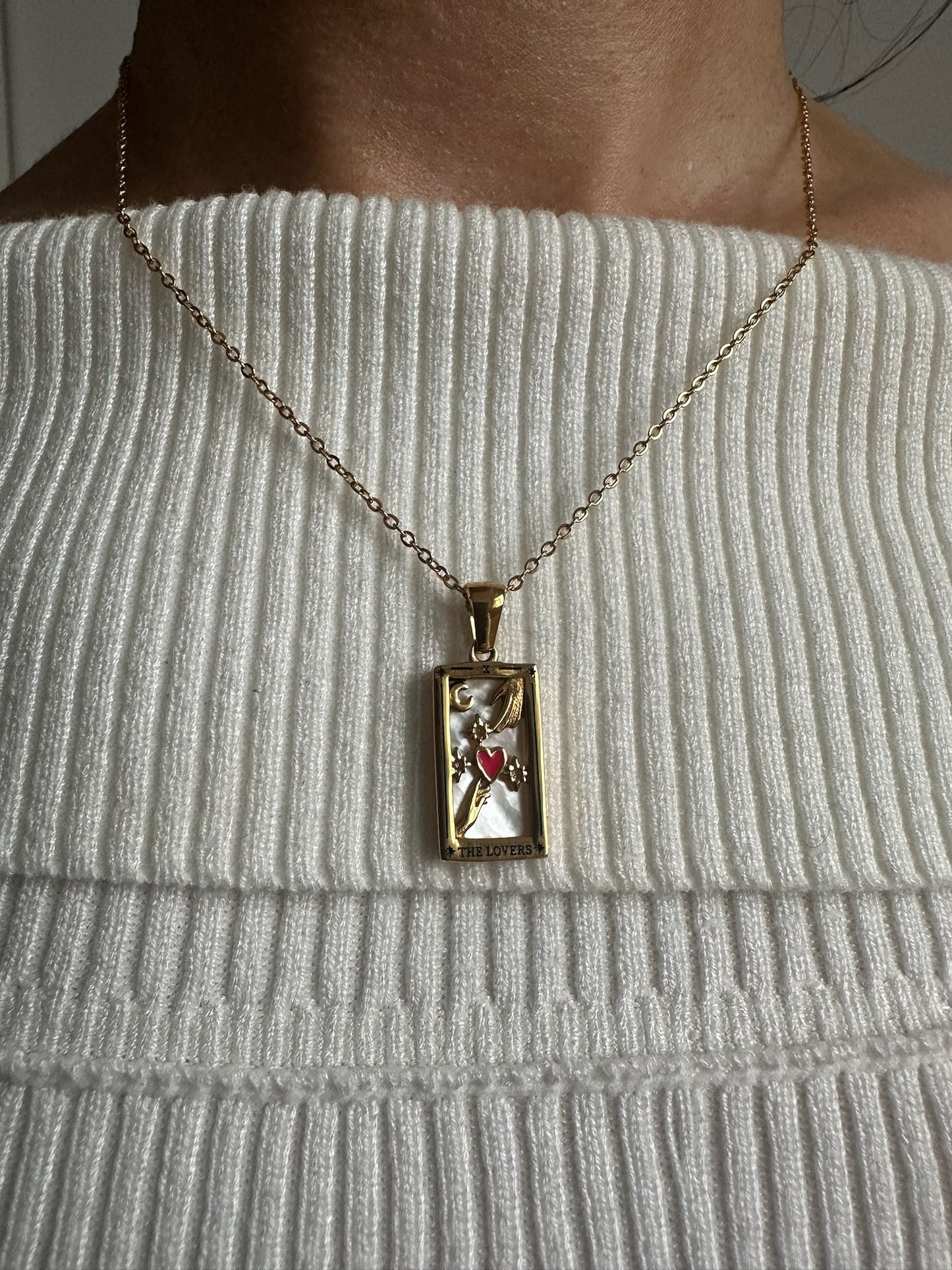 Lovers 18K Gold Plated Tarot Necklace